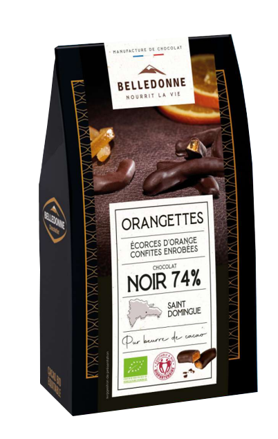 Belledonne Orangettes (omhuld met pure chocolade 74%) bio 100g - 001495